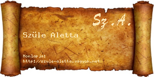 Szüle Aletta névjegykártya